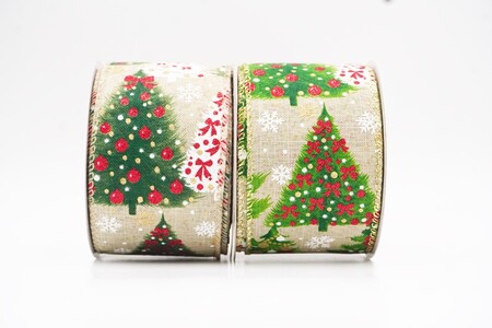Ruban armé scintillant avec sapins de Noël